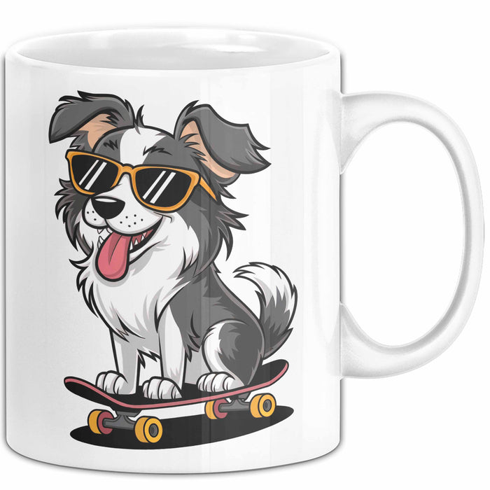 Hund Tierliebhaber Skateboard Tasse Geschenk Lustige Geschenkidee Spruch Weiß Trendation