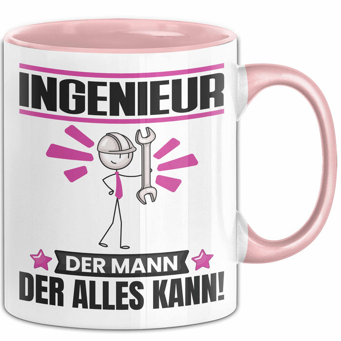Ingenieur Tasse Geschenk für Ingenieur Der Mann Der Alles Kann Geschenkidee zum Geburtstag Rosa Trendation