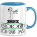 Geschenk für Biologin Tasse Lustige Geschenkidee Geburtstag Ich Bin Biologin Ich Darf Das Blau Trendation