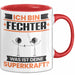Fechter Tasse Geschenk für Fechter Geburtstag Lustiger Spruch Kaffee-Becher Was Ist Deine Superkraft Rot Trendation