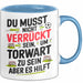 Fußball Tasse Geschenk Sei ein Torwart Fußballfan Geschenkidee Lustig Blau Trendation
