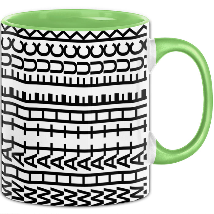 What The F*** Tasse Lustiges Geschenk Allover-Print Quer Lesen Trendation