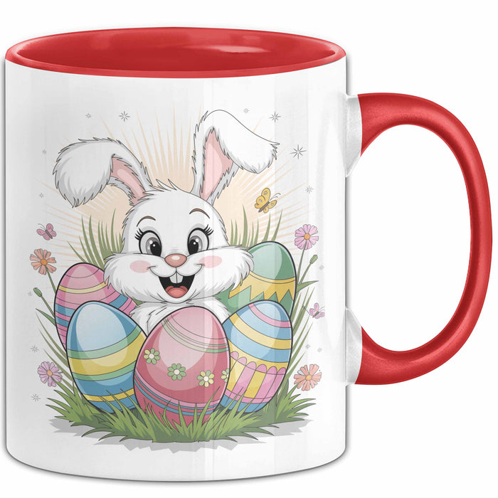 Ostern Tasse Geschenkidee für Feiertagsliebhaber Spruch Rot Trendation