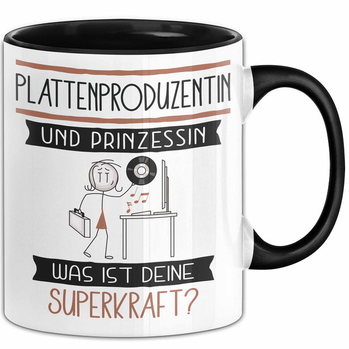 Plattenproduzentin Und Prinzessin Tasse Geschenk Für Eine Plattenproduzentin Geburtstag Was Ist Deine Superkraft Trendation