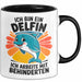 Delfin Tierliebhaber Tasse Geschenk Lustige Geschenkidee Spruch Ich Bin Ein Delfin Ich Arbeite Mit Behinderten Schwarz Trendation