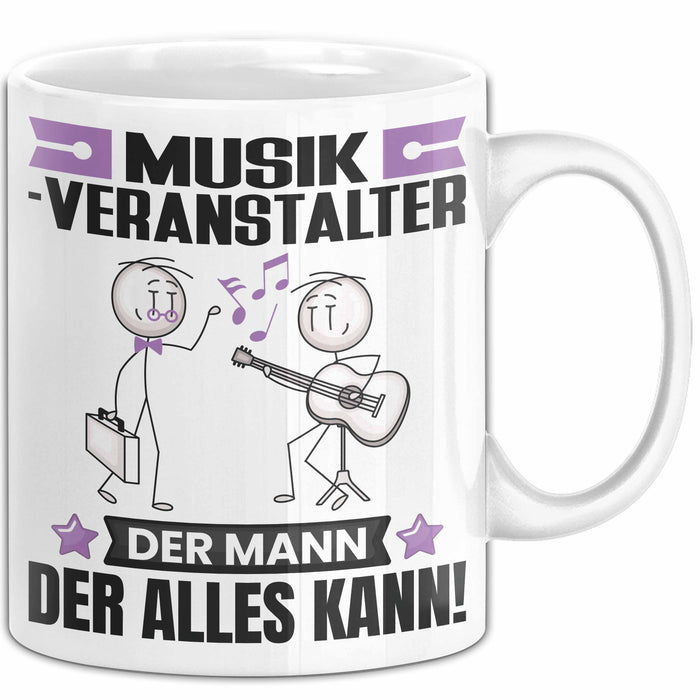 Musikveranstalter Tasse Geschenk für Musikveranstalter Der Mann Der Alles Kann Geschenkidee zum Geburtstag Weiß Trendation