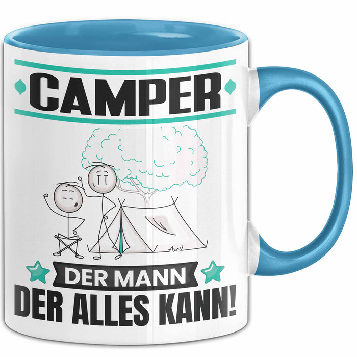 Camper Tasse Geschenk für Camper Der Mann Der Alles Kann Geschenkidee zum Geburtstag Blau Trendation