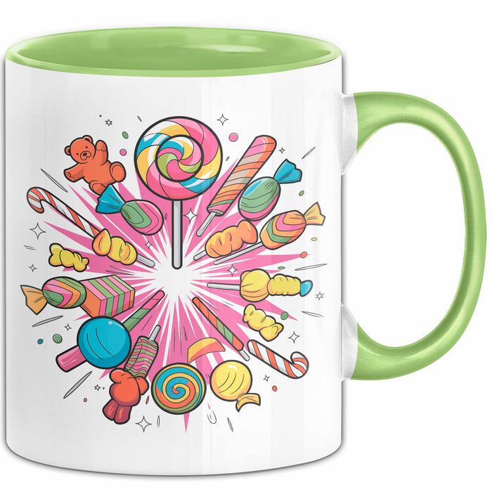 Zucker Süchtiger Tasse Geschenkidee für Naschkatze Grün Trendation