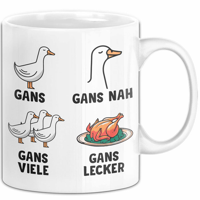 Gans Vogel Tasse Geschenk Lustige Geschenkidee Spruch Weiß Trendation