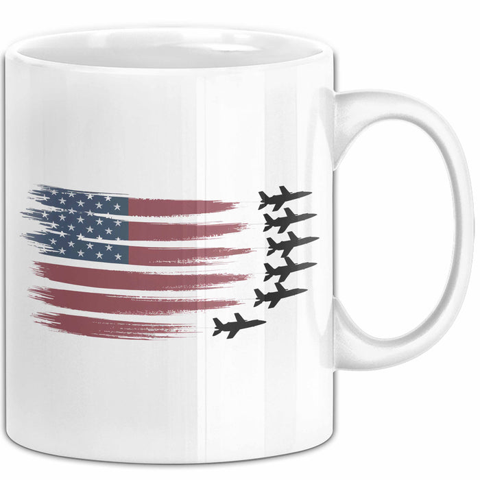 Luftwaffensoldat Pilot USA Flagge Tasse Geschenk Lustige Geschenkidee Spruch Weiß Trendation