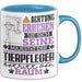 Tierpfleger Geschenk Tasse Lustiger Spruch Erheben Sie Sich Der Tierpfleger Betritt den Raum Blau Trendation