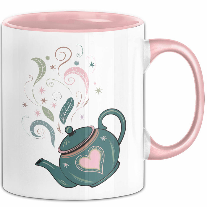 Teeliebhaber Tasse Geschenkidee für Kräuter Enthusiasten Rosa Trendation