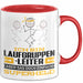 Laufgruppenleiter Geschenk Tasse Ich Bin Laufgruppenleiter Aber Sag Doch Einfach Superheld Lustige Geschenkdiee für Laufgruppenleiter Kaffee-Becher Rot Trendation