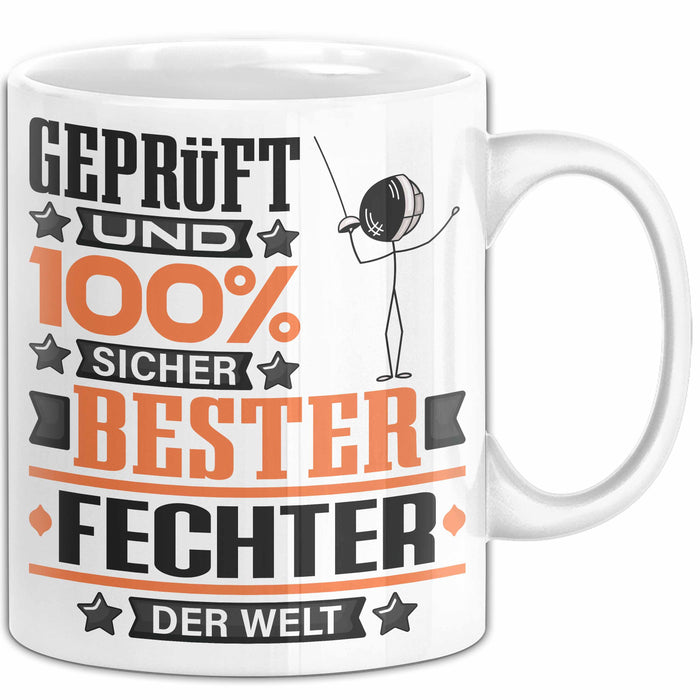 Fechter Geschenk Lustiger Spruch für Fechter Geschenkidee Bester Fechter Der Welt Weiß Trendation