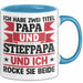 Stiefpapa Papa Tasse Geschenk Vatertag Geschenkidee Ich Habe Zwei Titel Papa Und Stiefpapa Und Ich Rocke Sie Beide Blau Trendation