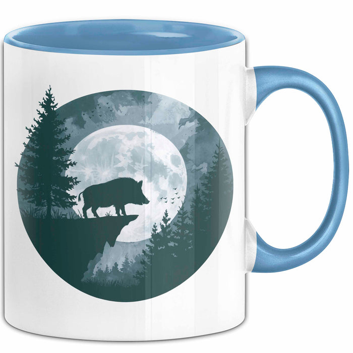 Schweinezüchter Schweine Tier Tasse Becher Geschenk Lustige Geschenkidee Spruch Blau Trendation