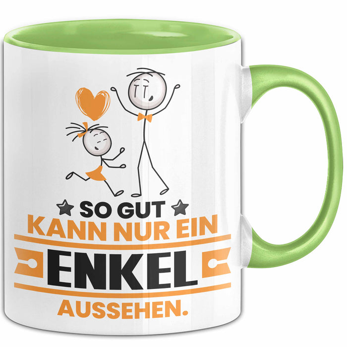 Enkel Geschenk Tasse So Gut Kann Nur Ein Enkel Aussehen Geschenkidee Kaffee-Becher Grün Trendation