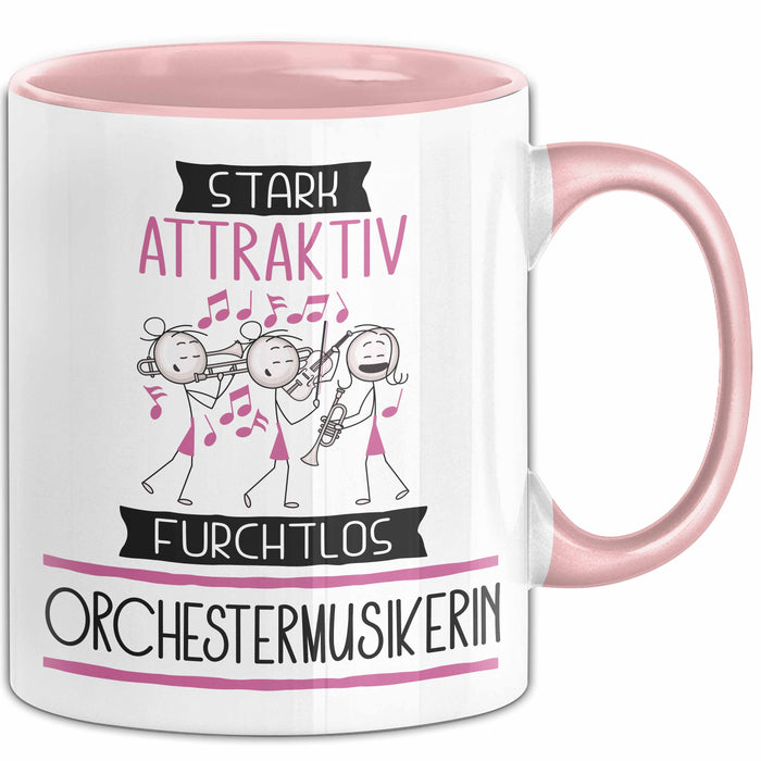 Orchestermusikerin Tasse Geschenk Becher Stark Attraktiv Furchtlos Orchestermusikerin Lustige Geschenkidee Rosa Trendation