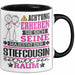 Stiefcousin Geschenk Tasse Lustiger Spruch Erheben Sie Sich Der Stiefcousin Betritt den Raum Schwarz Trendation
