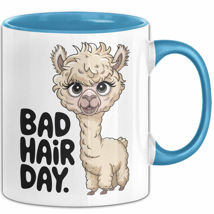 Alpaka Liebhaber Tasse Geschenkidee für Tierfreunde Blau Trendation