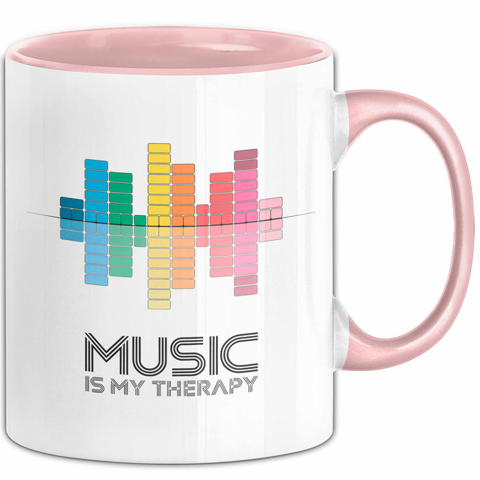 DJ Musik Equalizer EDM Party Tasse Geschenk Lustige Geschenkidee Spruch Musik Ist Meine Therapie Rosa Trendation