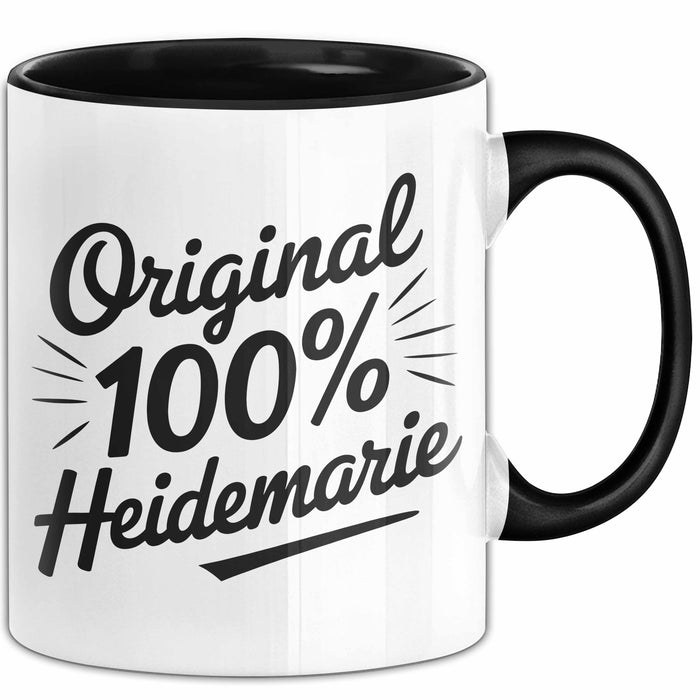 Heidemarie Tasse Geschenk Original 100% Heidemarie Geschenkidee Geburtstag Schwarz Trendation