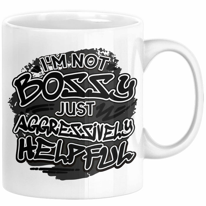 Chef Tasse Geschenk Kollegin Geschenkidee Kollege I'm Not Bossy Im Just Aggressively Helpful Weiß Trendation