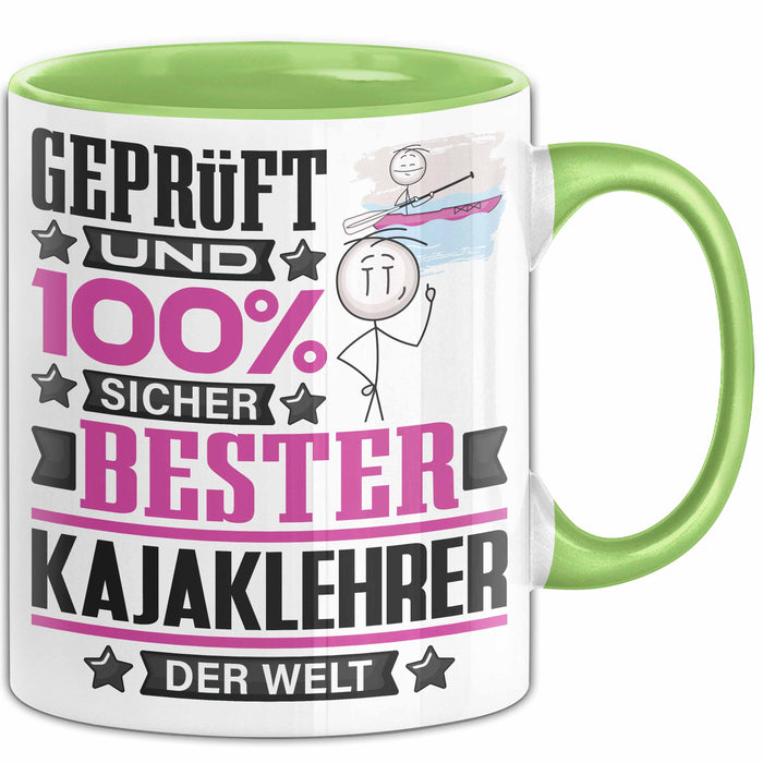 Kajaklehrer Geschenk Lustiger Spruch für Kajaklehrer Geschenkidee Bester Kajaklehrer Der Welt Grün Trendation