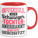 Schwiegertochter Tasse Geschenk Spruch Offiziell Als Schwiegertochter Anerkannt Und Sehr Geschätzt Becher Rot Trendation