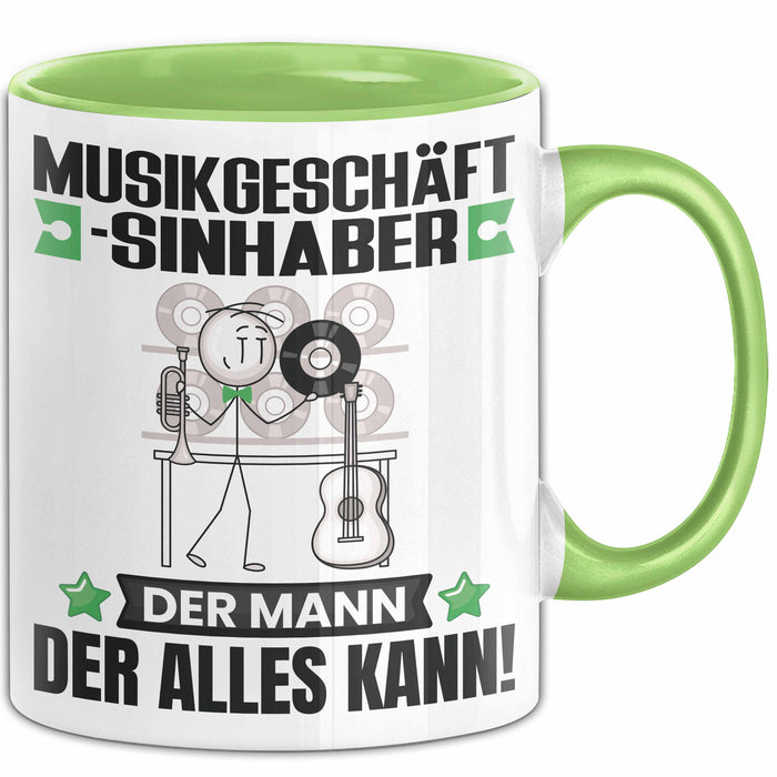 Musikgeschäftsinhaber Tasse Geschenk für Musikgeschäftsinhaber Der Mann Der Alles Kann Geschenkidee zum Geburtstag Grün Trendation