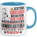 Hundeflüsterer Geschenk Tasse Lustiger Spruch Erheben Sie Sich Der Hundeflüsterer Betritt den Raum Blau Trendation