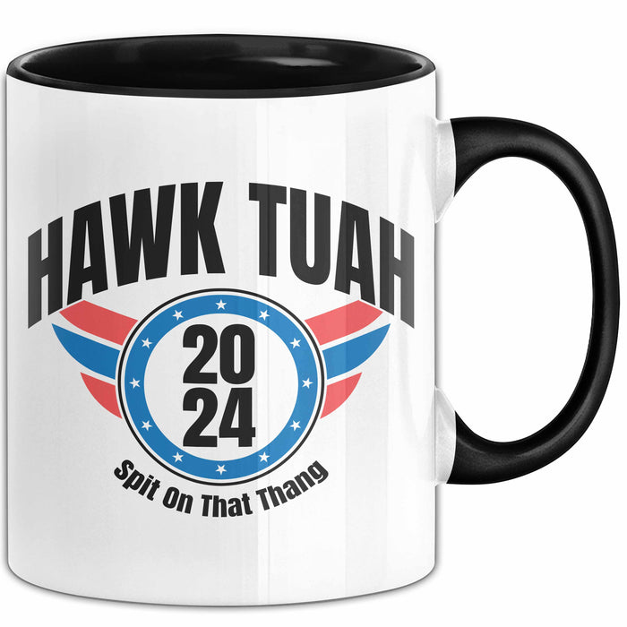 Hawk Tuah Spit On That Thang Tasse Geschenk Meme Virales Video Geschenkidee Lustig Schwarz Trendation