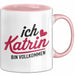 Katrin Tasse Geschenk Ich Bin Vollkommen Katrin Geschenkidee Geburtstag Rosa Trendation