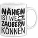 Nähen Tasse Geschenk Nähen Ist Wie Zaubern Können Geschenkidee Oma Weiß Trendation