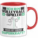 Volleyballspieler Tasse Geschenk für Volleyballspieler Geburtstag Lustiger Spruch Kaffee-Becher Was Ist Deine Superkraft Rot Trendation