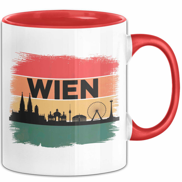 Österreich Wien Wienerisch Tasse Geschenk Lustige Geschenkidee Spruch Rot Trendation