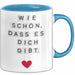 Liebe Romantisch Geburtstagsfeier Tasse Geschenk Lustige Geschenkidee Spruch Wie Schön Dass Es Dich Gibt Blau Trendation