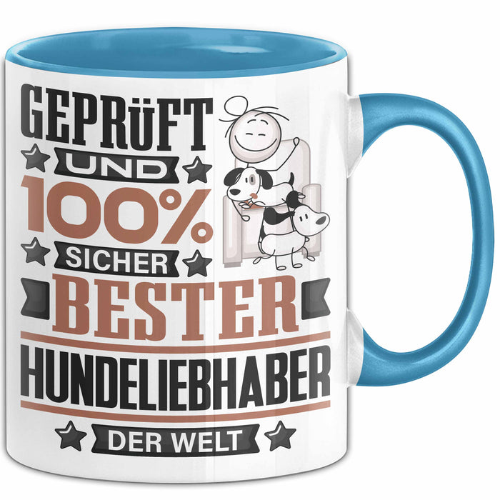 Hundeliebhaber Geschenk Lustiger Spruch für Hundeliebhaber Geschenkidee Bester Hundeliebhaber Der Welt Blau Trendation