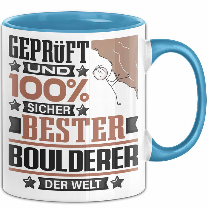 Boulderer Geschenk Lustiger Spruch für Boulderer Geschenkidee Bester Boulderer Der Welt Blau Trendation