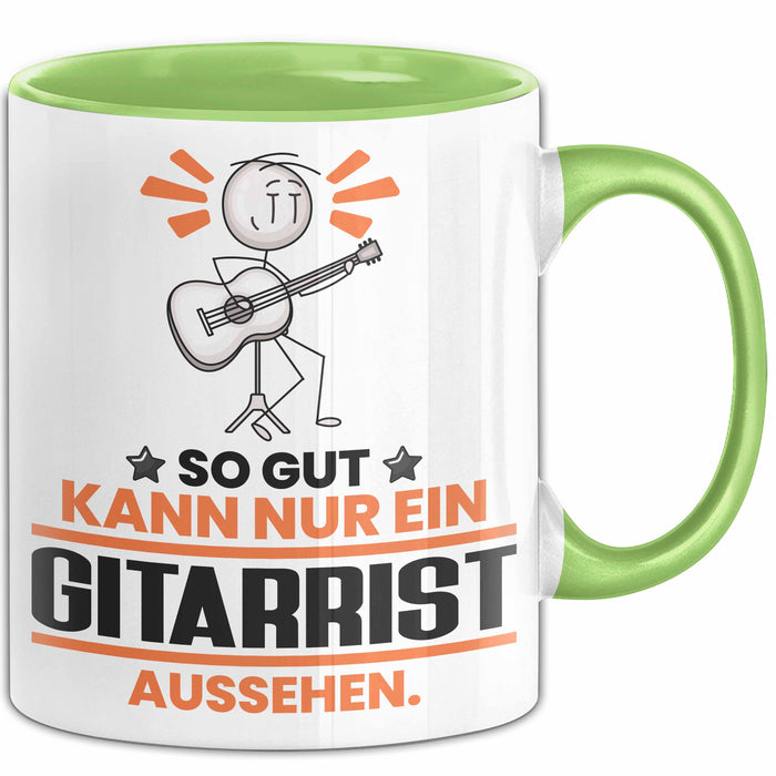 Gitarrist Geschenk Tasse So Gut Kann Nur Ein Gitarrist Aussehen Geschenkidee Kaffee-Becher Grün Trendation