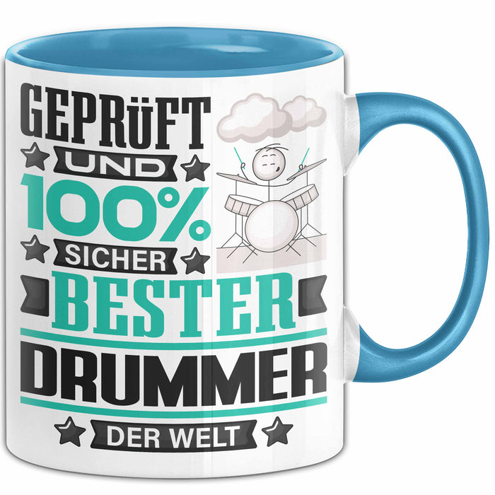 Drummer Geschenk Lustiger Spruch für Drummer Geschenkidee Bester Drummer Der Welt Blau Trendation
