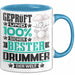 Drummer Geschenk Lustiger Spruch für Drummer Geschenkidee Bester Drummer Der Welt Blau Trendation