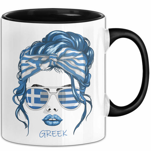 Grieche Tasse Geschenk Greek Woman Frau Becher Kaffee-Becher Trendation