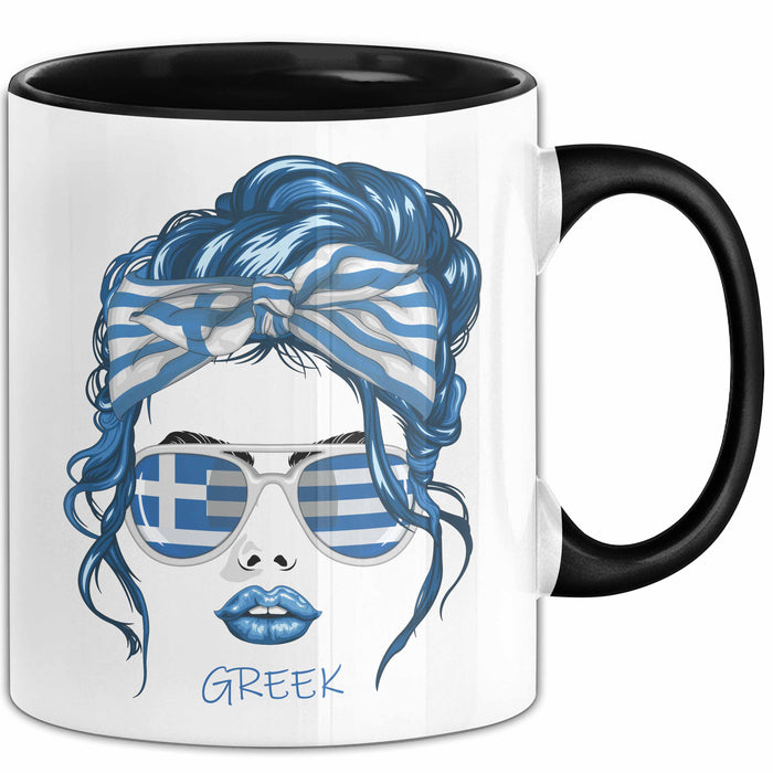 Grieche Tasse Geschenk Greek Woman Frau Becher Kaffee-Becher Trendation