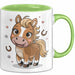 Pferdeliebhaber Tasse Geschenkidee für Reitsport Grün Trendation