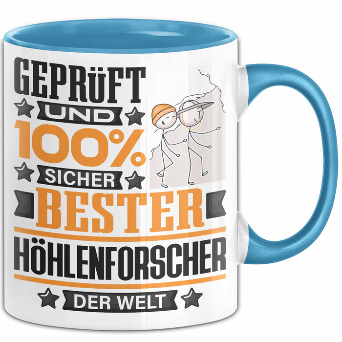 Höhlenforscher Geschenk Lustiger Spruch für Höhlenforscher Geschenkidee Bester Höhlenforscher Der Welt Blau Trendation