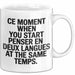 Französischlehrer Unterricht Tasse Geschenk Lustige Geschenkidee Spruch Penser En Deux Langues At The Same Temps Weiß Trendation