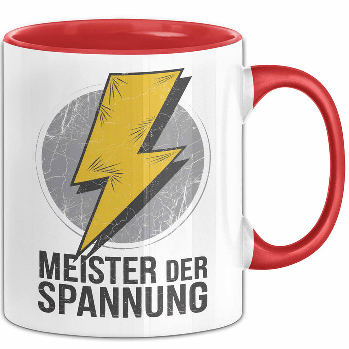 Elektriker Tasse Geschenk Meister der Spannung Geschenk Rot Trendation
