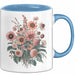Botanische Blumen Tasse Geschenk Lustige Geschenkidee Spruch Blau Trendation