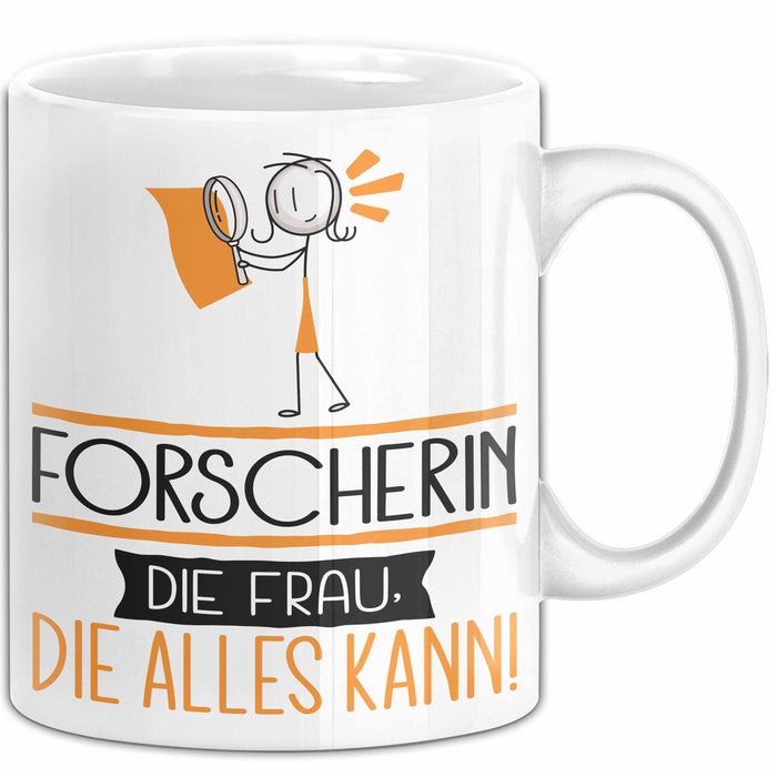 Forscherin Geschenk Tasse Becher Die Frau Die Allen Kann Geschenkidee für eine Forscherin Lustig Weiß Trendation